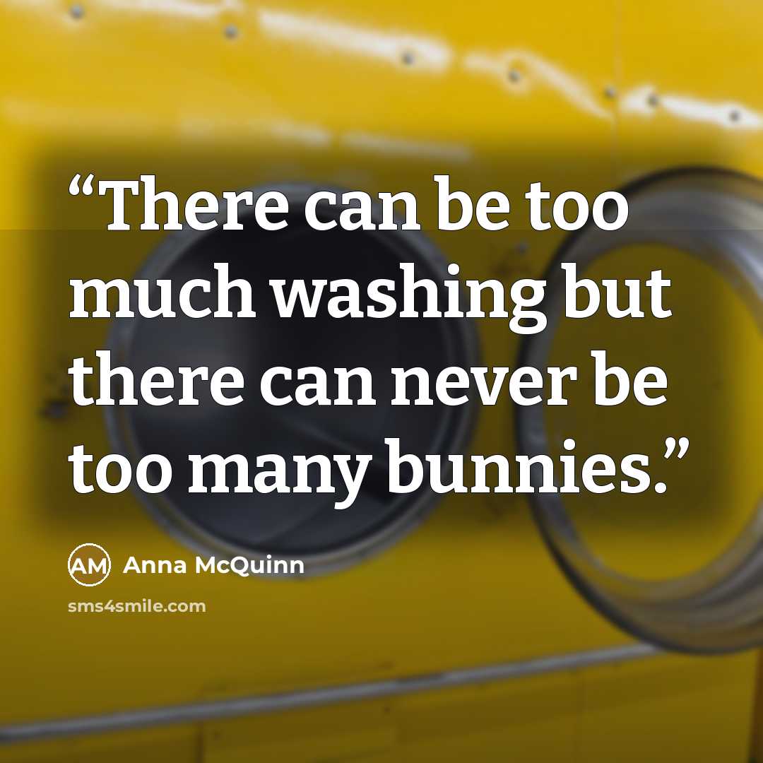 “There can be too much washing but there can never be too many bunnies.” quote by Anna McQuinn