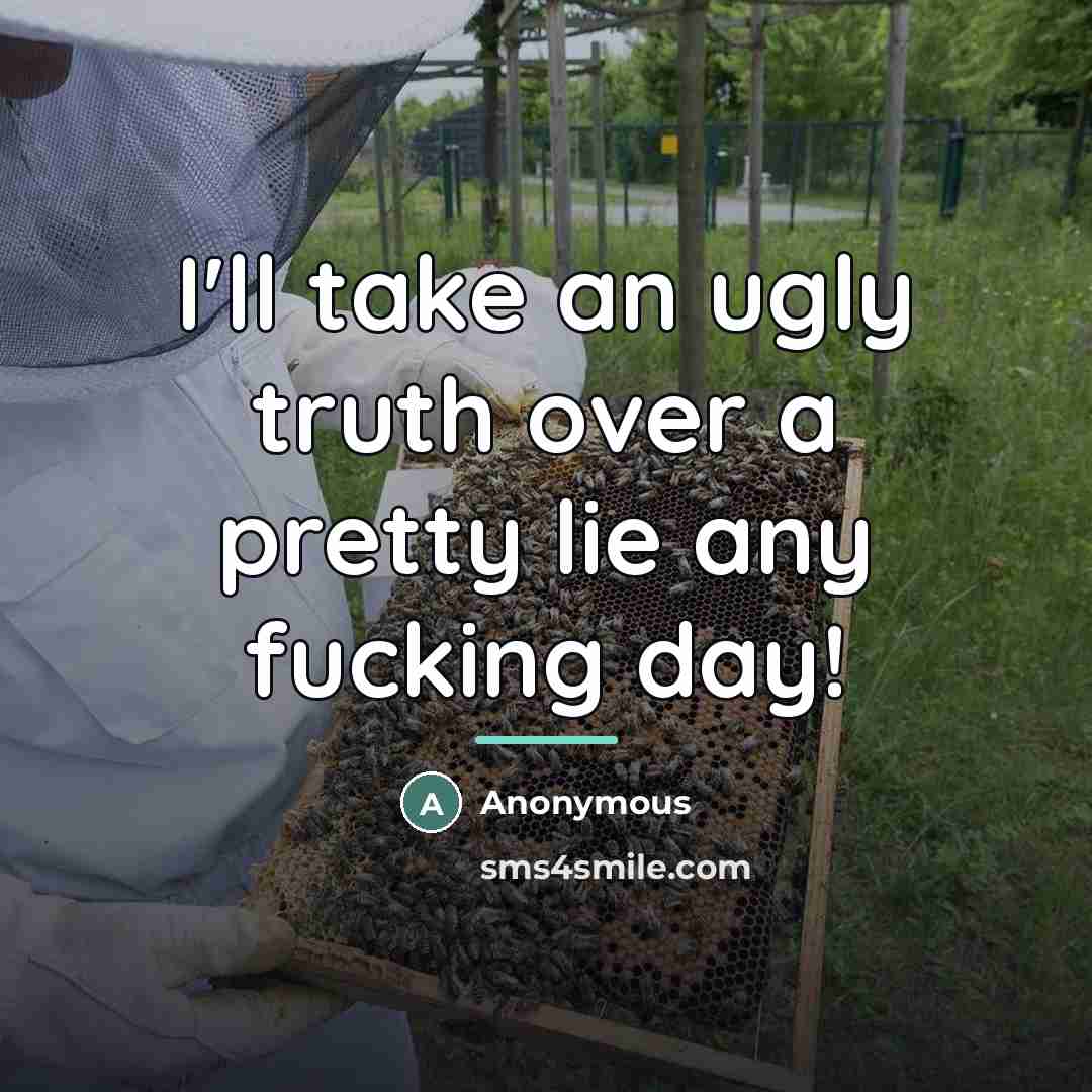 “I'll take an ugly truth over a pretty lie any…” quote by Anonymous