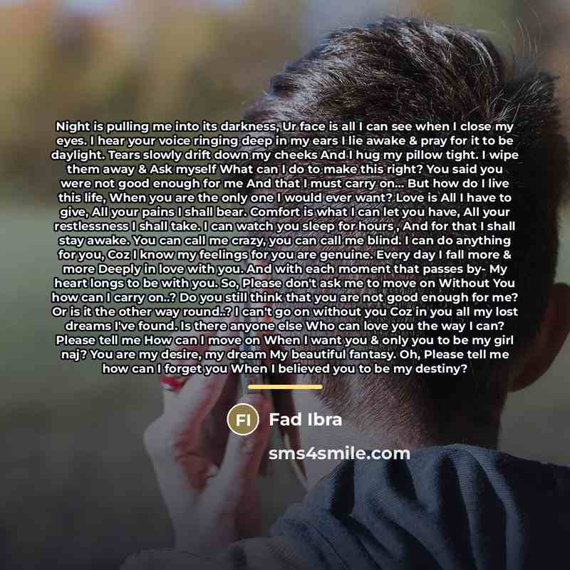 “Night is pulling me into its darkness, Ur face is…” quote by Fad Ibra