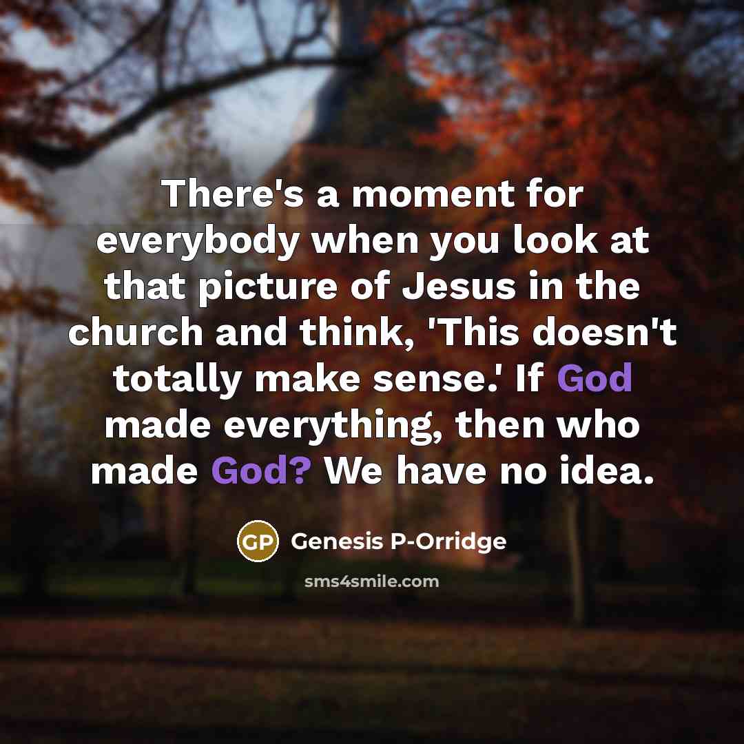 “There's a moment for everybody when you look at that…” quote by Genesis P-Orridge