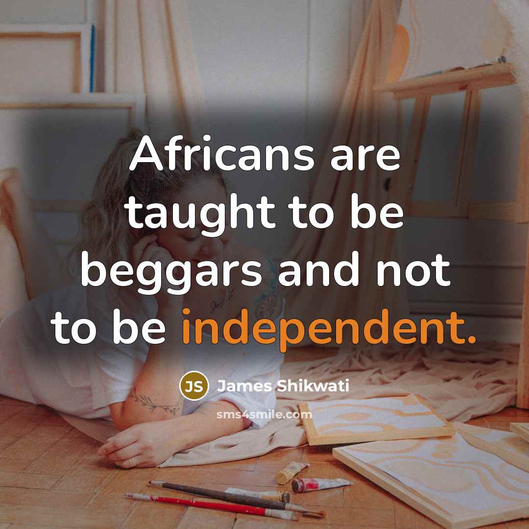 “Africans are taught to be beggars and not to be…” quote by James Shikwati