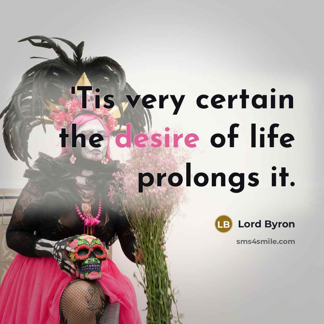 “'Tis very certain the desire of life prolongs it.…” quote by Lord Byron