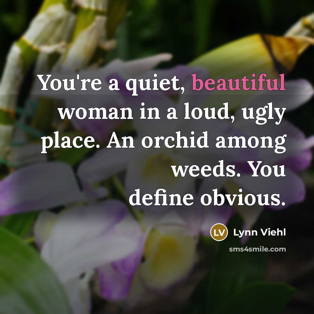 “You're a quiet, beautiful woman in a loud, ugly place.…” quote by Lynn Viehl