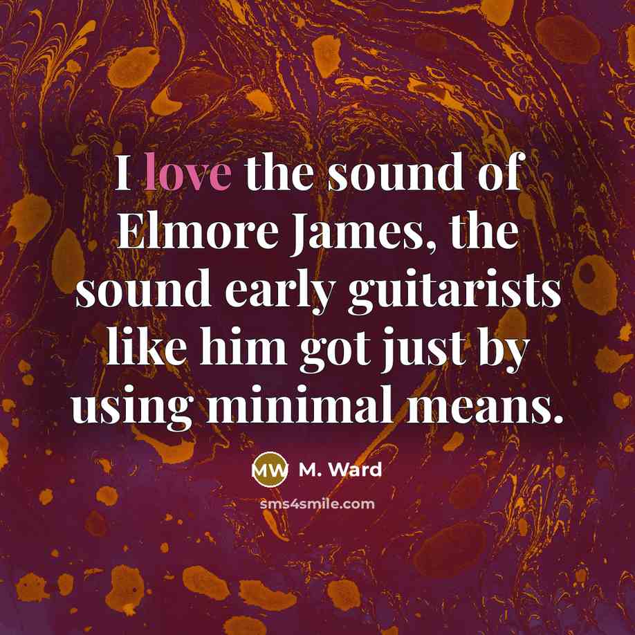 “I love the sound of Elmore James, the sound early…” quote by M. Ward