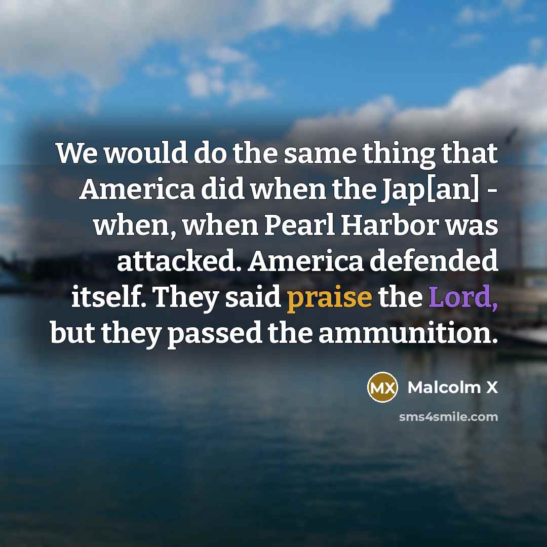 “We would do the same thing that America did when…” quote by Malcolm X