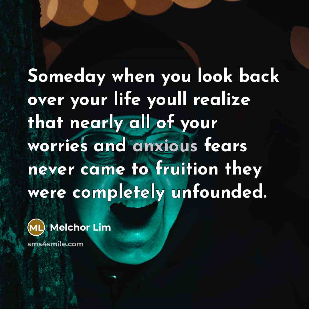 “Someday when you look back over your life youll realize…” quote by Melchor Lim
