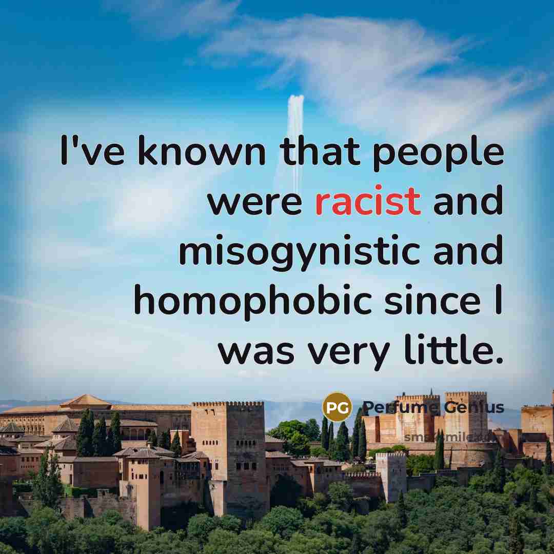“I've known that people were racist and misogynistic and homophobic…” quote by Perfume Genius
