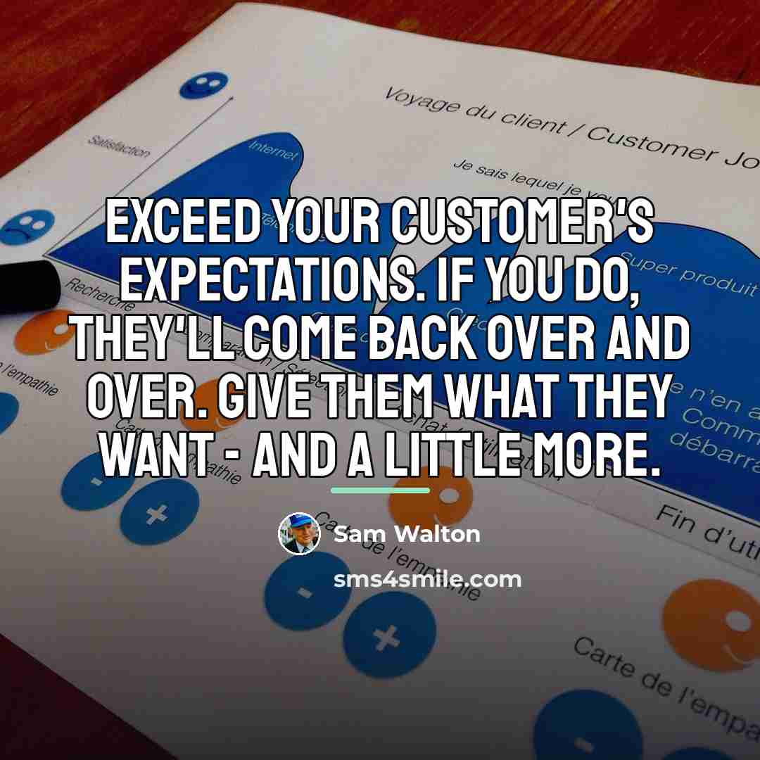 “Exceed your customer's expectations. If you do, they'll come back…” quote by Sam Walton