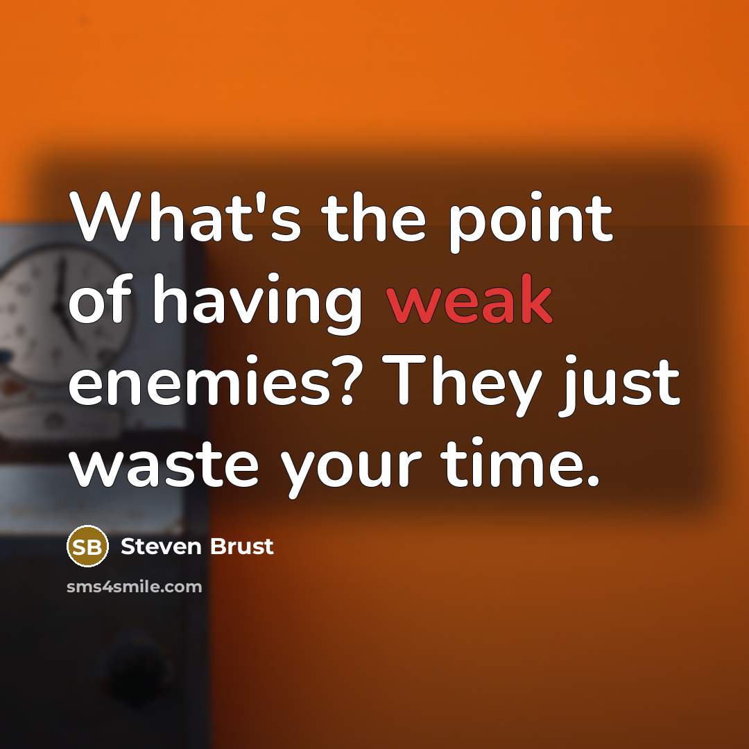 “What's the point of having weak enemies? They just waste…” quote by Steven Brust