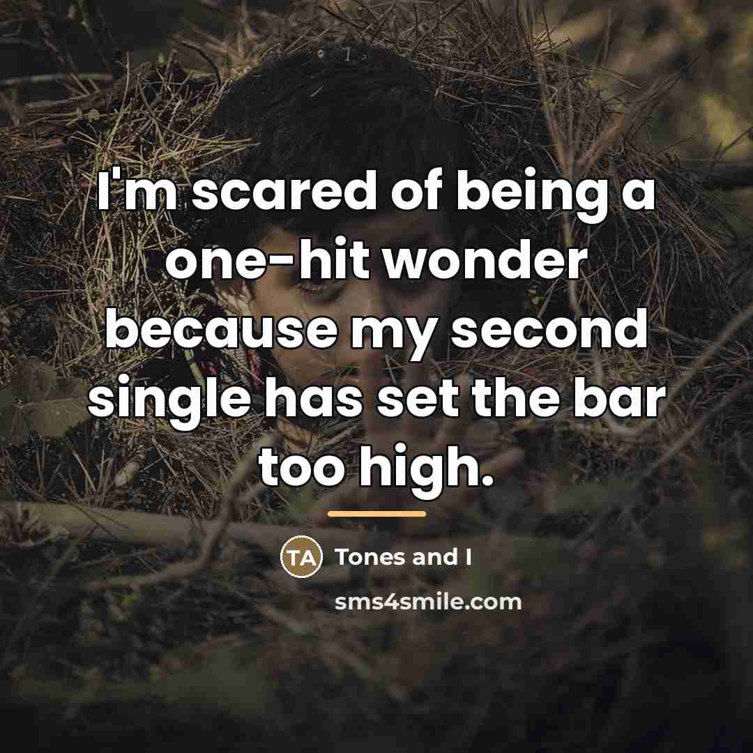 “I'm scared of being a one-hit wonder because my second…” quote by Tones and I