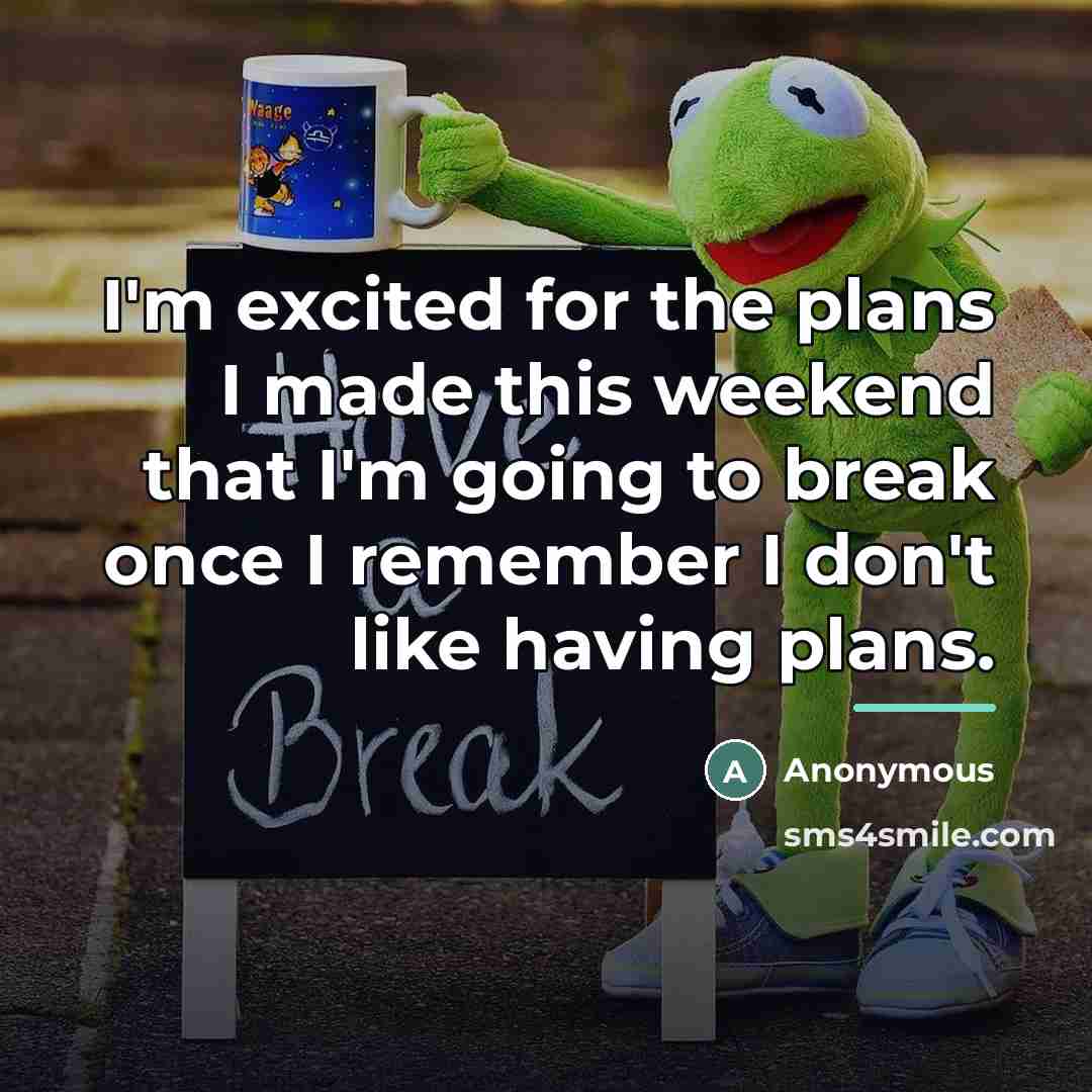 “I'm excited for the plans I made this weekend that…” quote by Anonymous