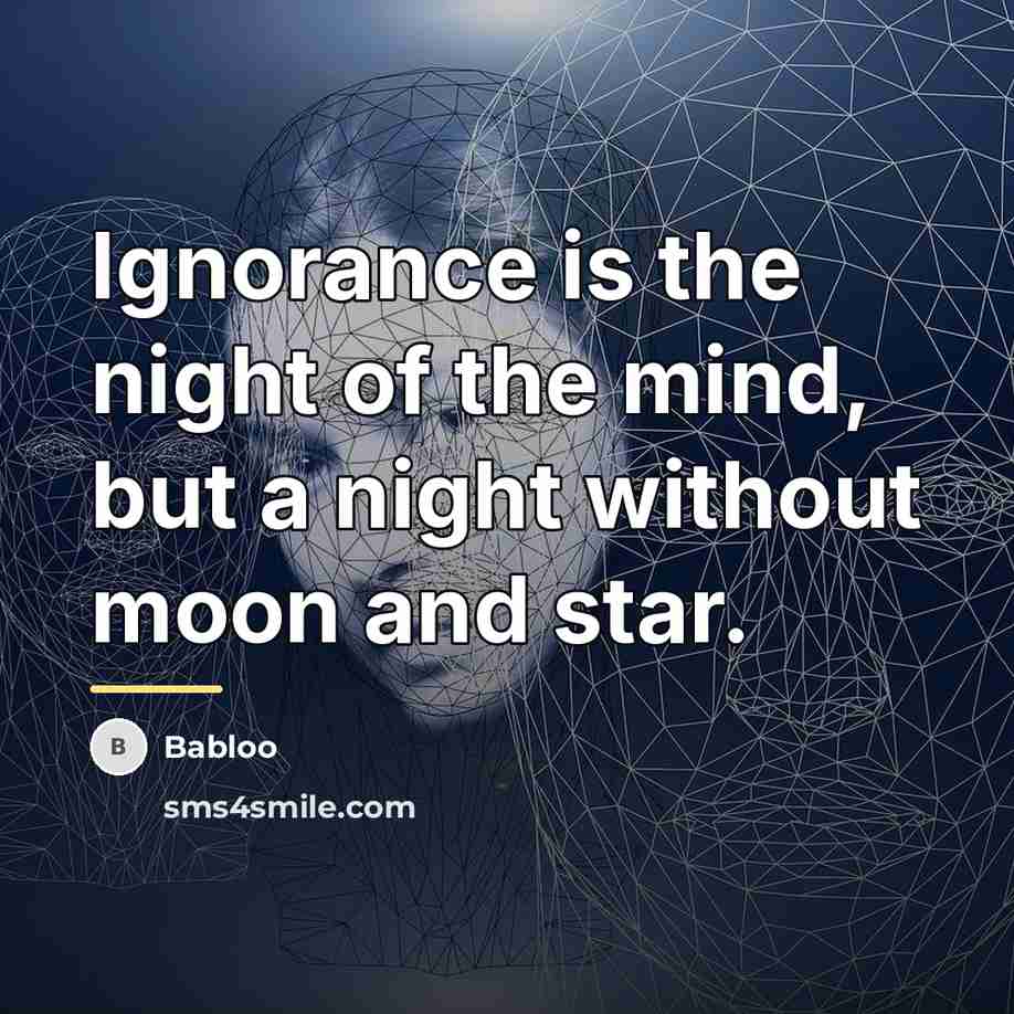 “Ignorance is the night of the mind, but a night…” quote by Babloo