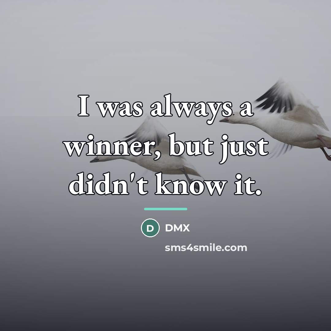 “I was always a winner, but just didn't know it.…” quote by DMX
