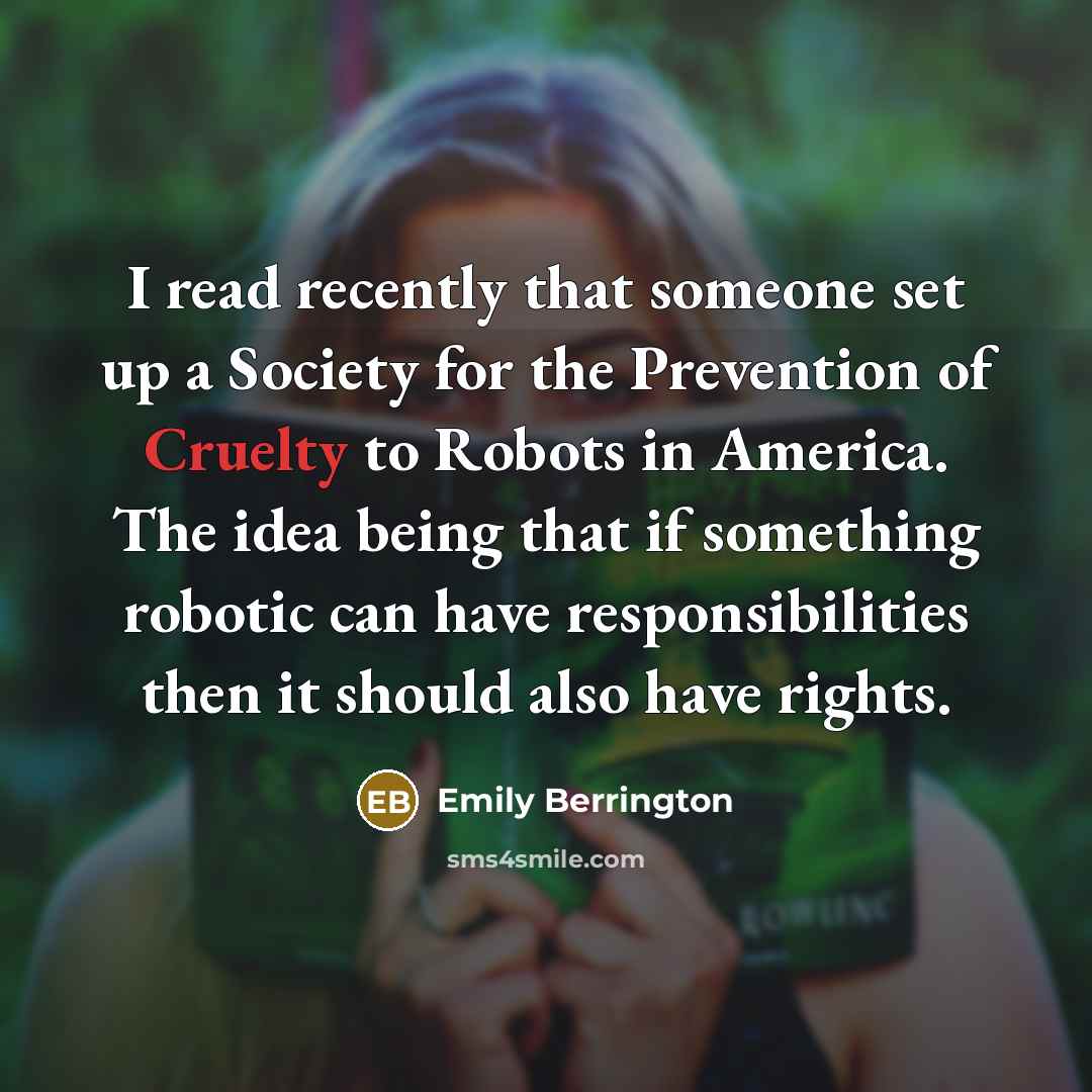 “I read recently that someone set up a Society for…” quote by Emily Berrington