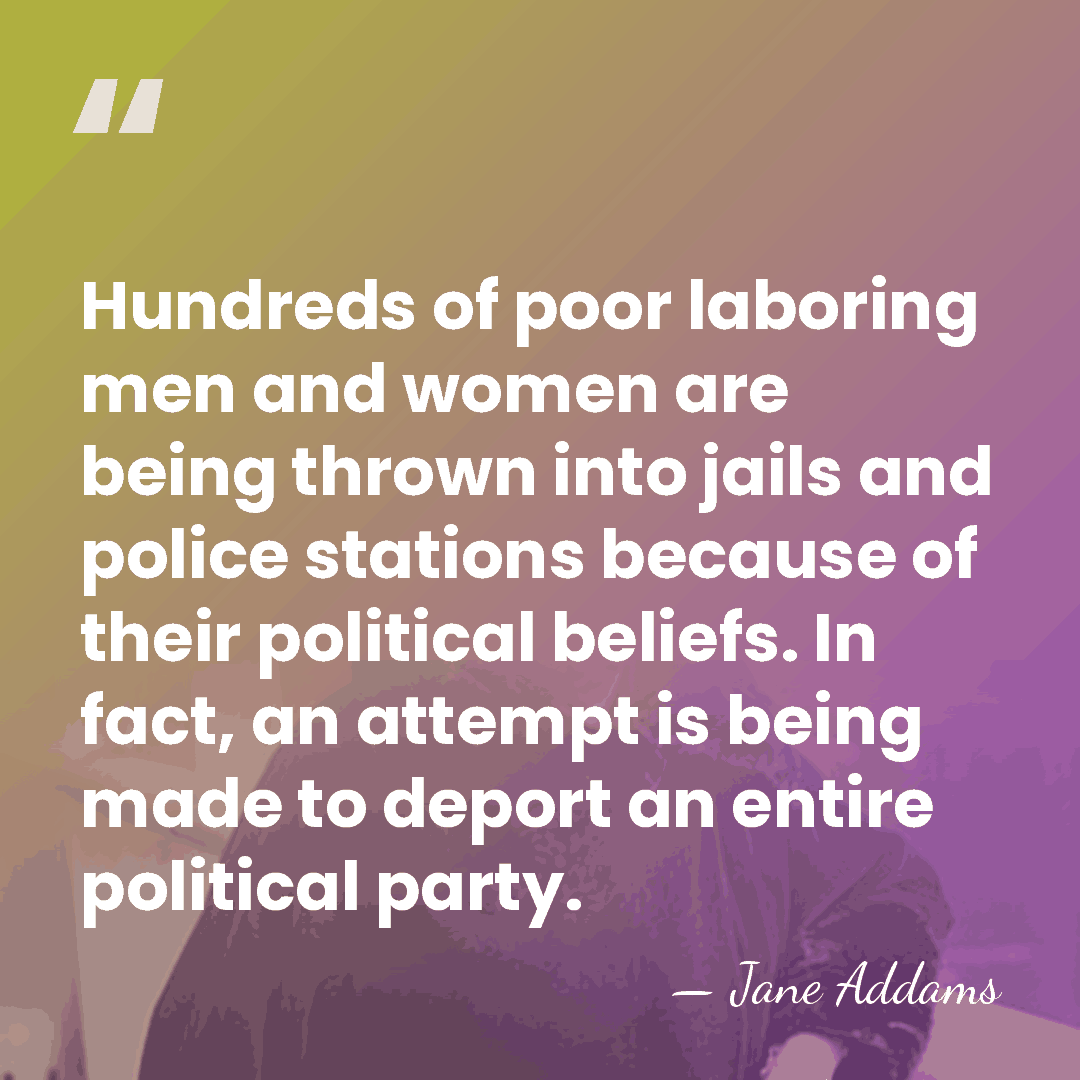 Hundreds of poor laboring men and women are being thrown into jails&hellip; - Jane Addams