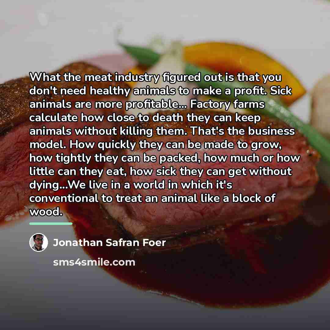 “What the meat industry figured out is that you don't…” quote by Jonathan Safran Foer