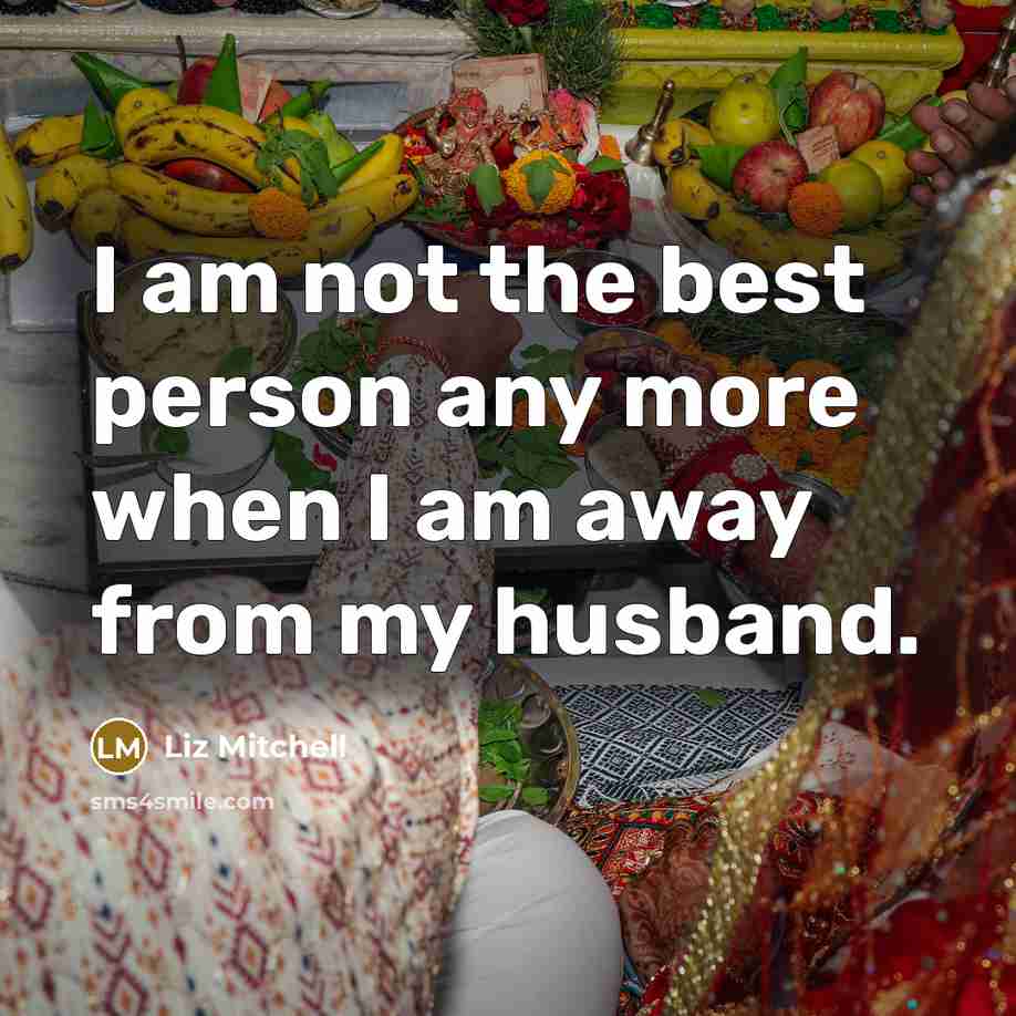 “I am not the best person any more when I…” quote by Liz Mitchell