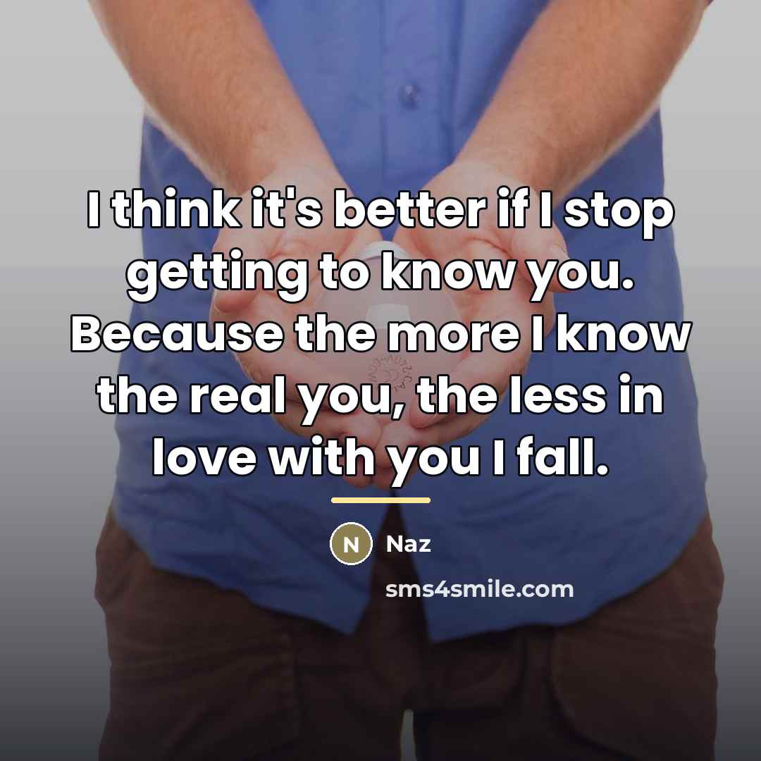 “I think it's better if I stop getting to know…” quote by Naz