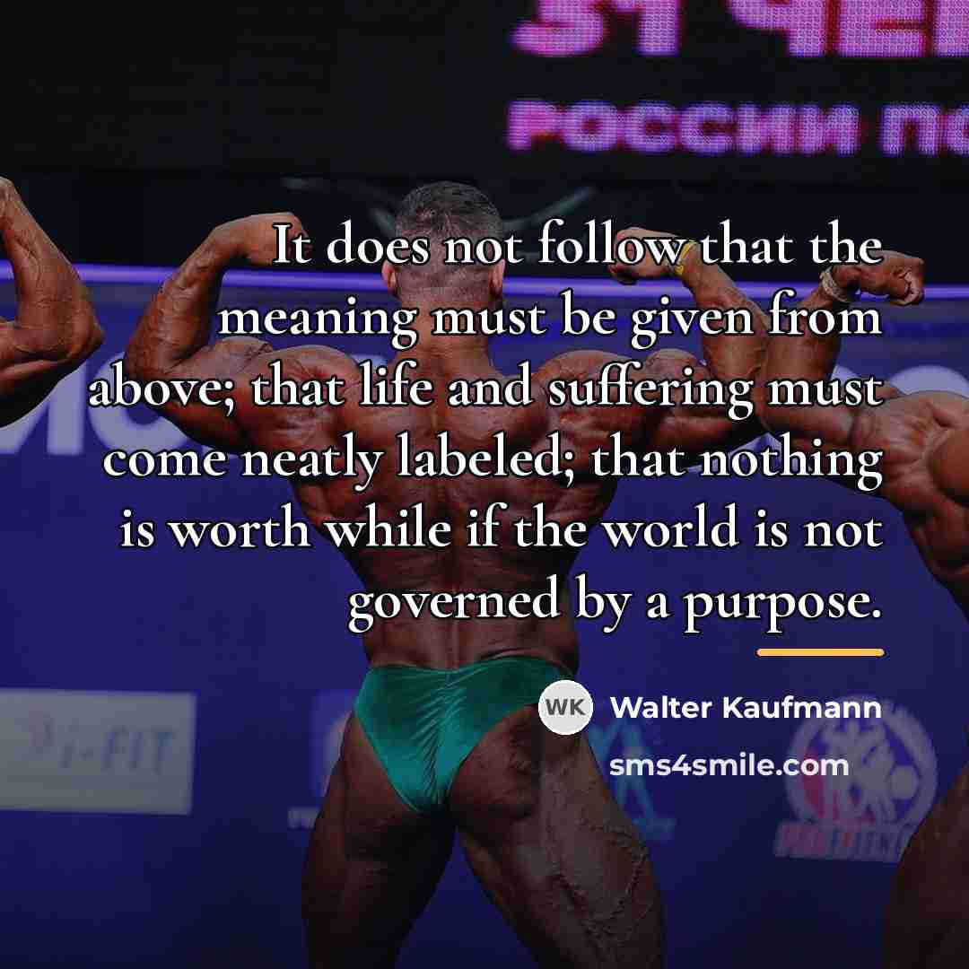 “It does not follow that the meaning must be given…” quote by Walter Kaufmann