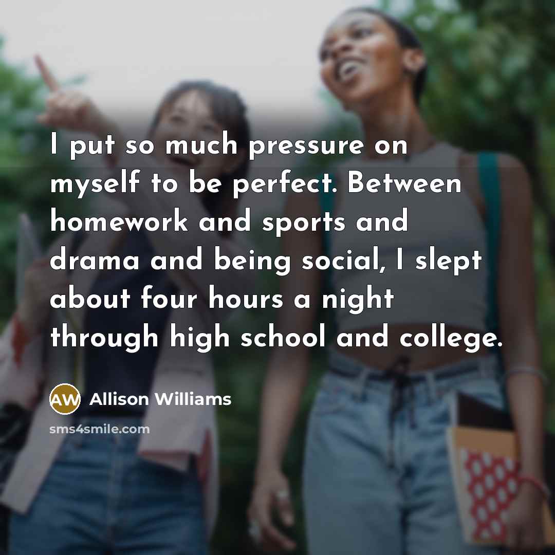 “I put so much pressure on myself to be perfect.…” quote by Allison Williams