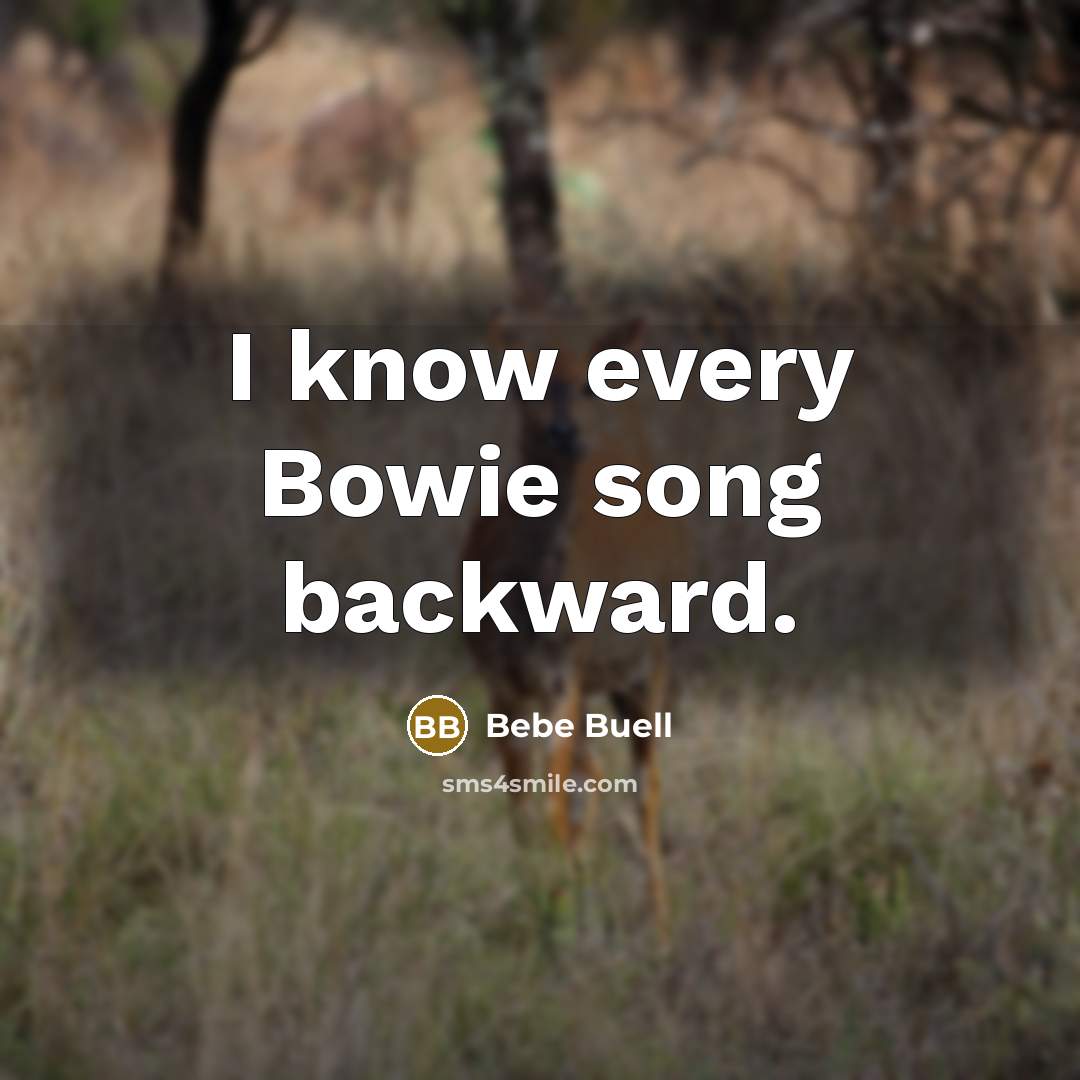 “I know every Bowie song backward.…” quote by Bebe Buell