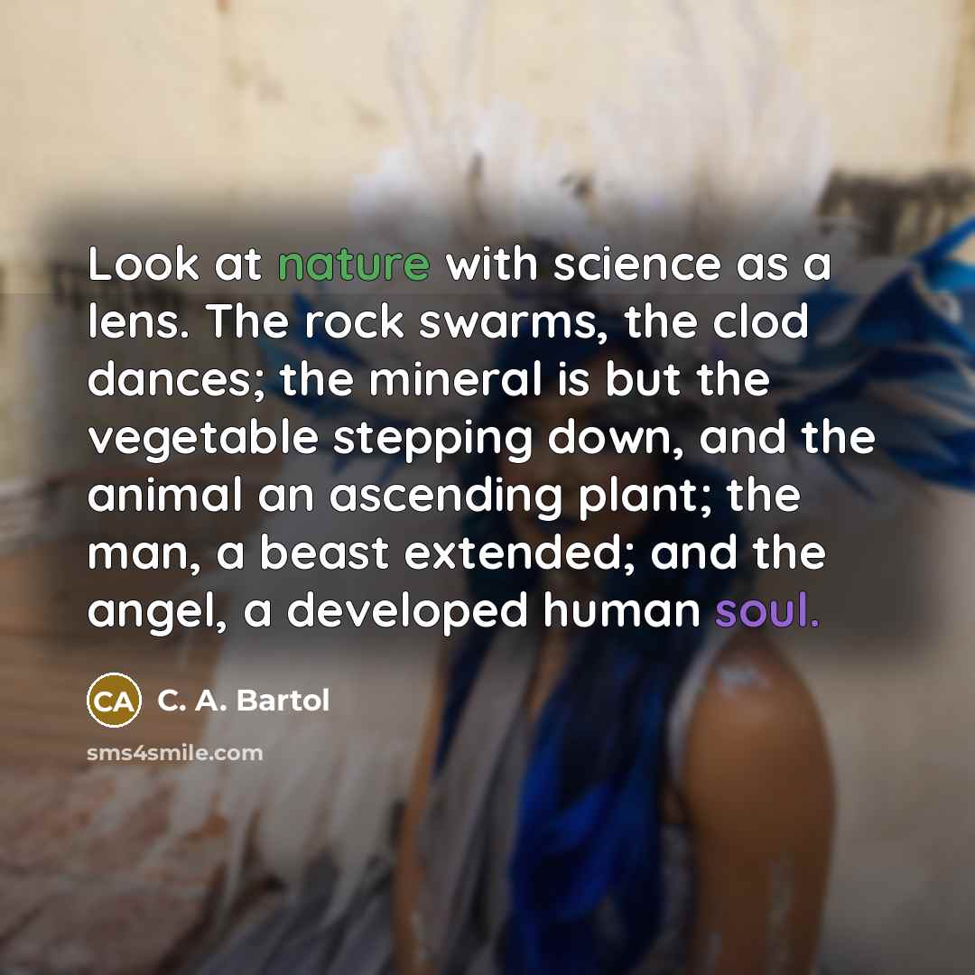 “Look at nature with science as a lens. The rock…” quote by C. A. Bartol
