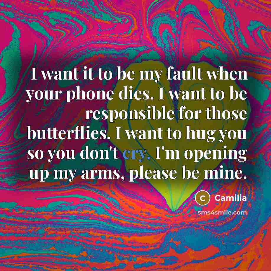 “I want it to be my fault when your phone…” quote by Camilia