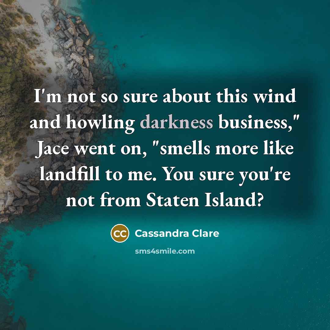 “I'm not so sure about this wind and howling darkness…” quote by Cassandra Clare