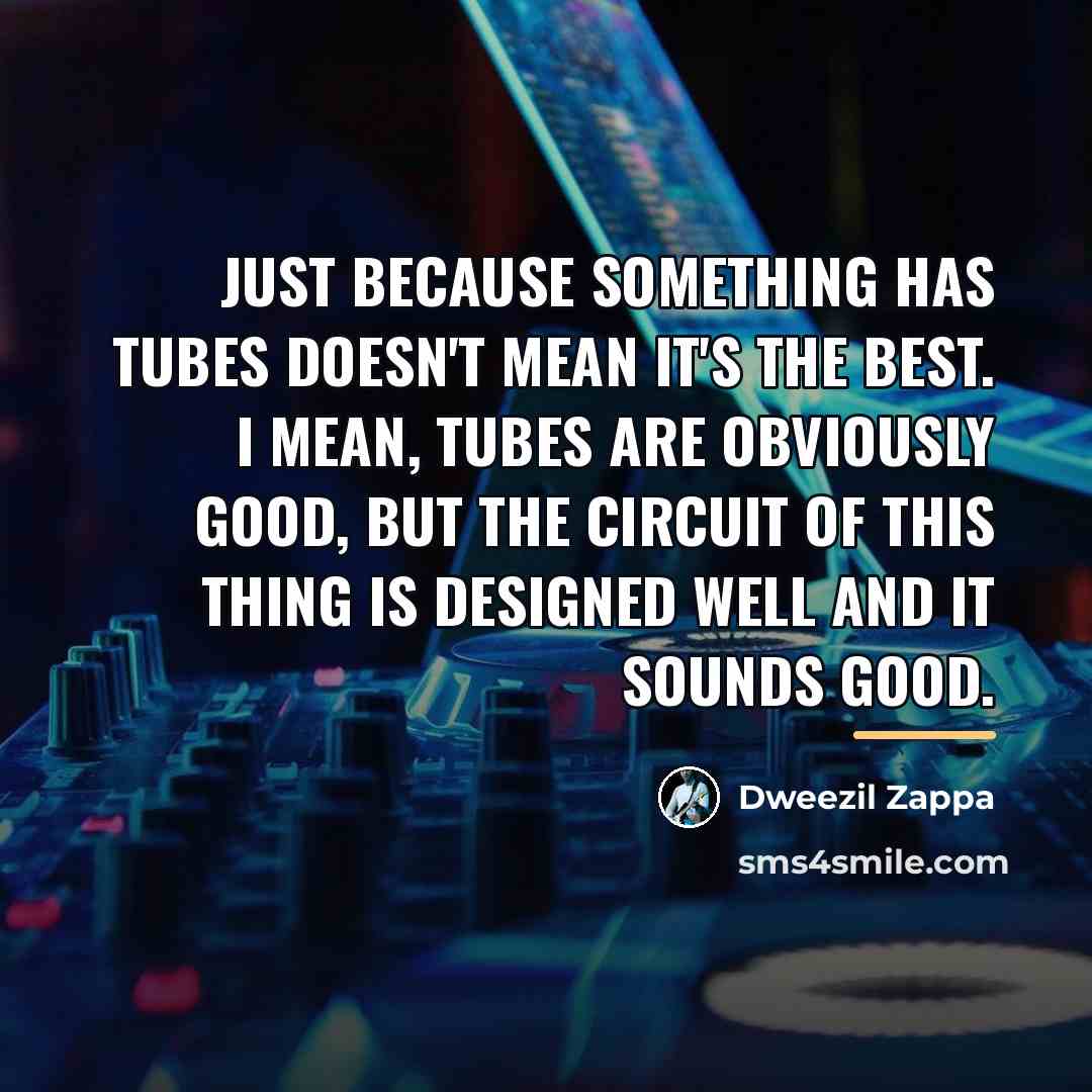 “Just because something has tubes doesn't mean it's the best.…” quote by Dweezil Zappa
