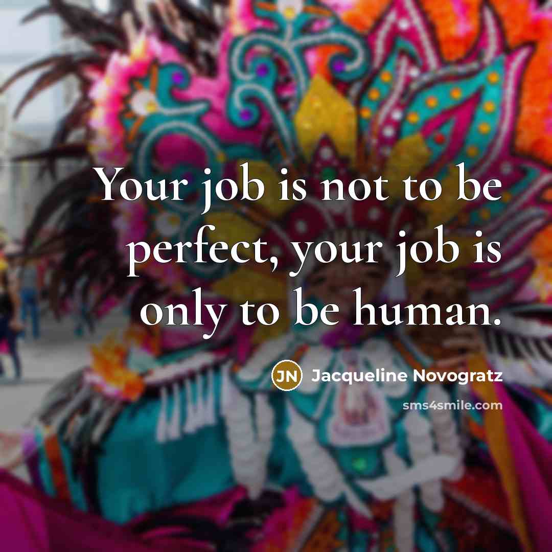 “Your job is not to be perfect, your job is…” quote by Jacqueline Novogratz