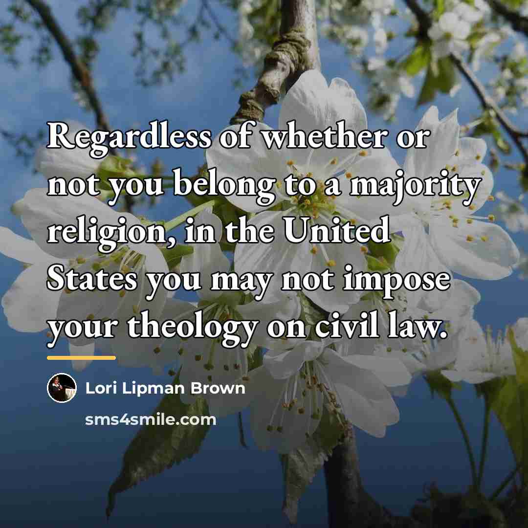 “Regardless of whether or not you belong to a majority…” quote by Lori Lipman Brown