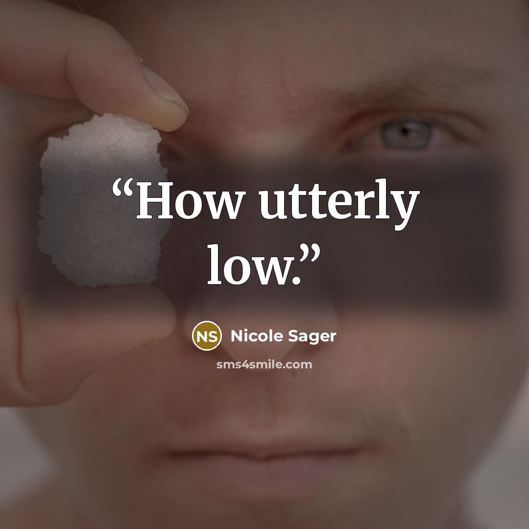 “How utterly low.” quote by Nicole Sager