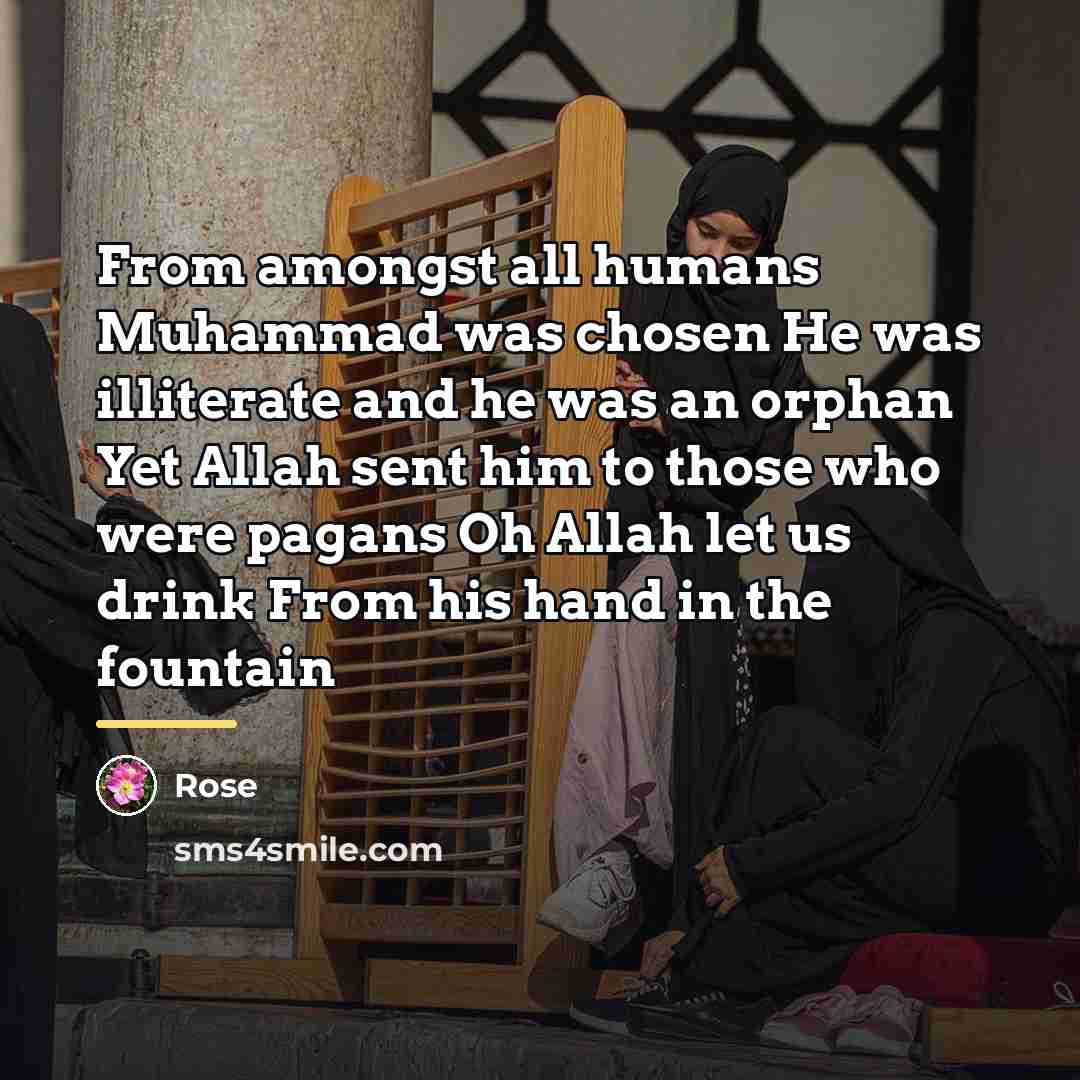 “From amongst all humans Muhammad was chosen He was illiterate…” quote by Rose