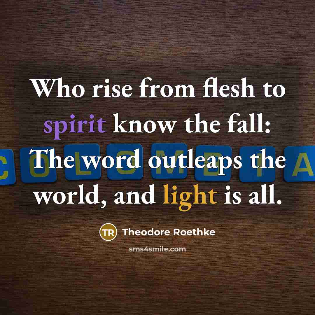 “Who rise from flesh to spirit know the fall: The…” quote by Theodore Roethke