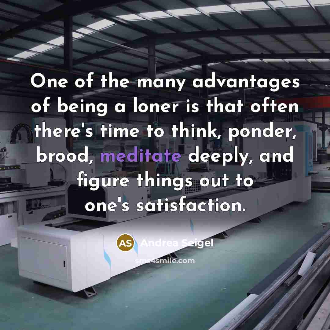 “One of the many advantages of being a loner is…” quote by Andrea Seigel