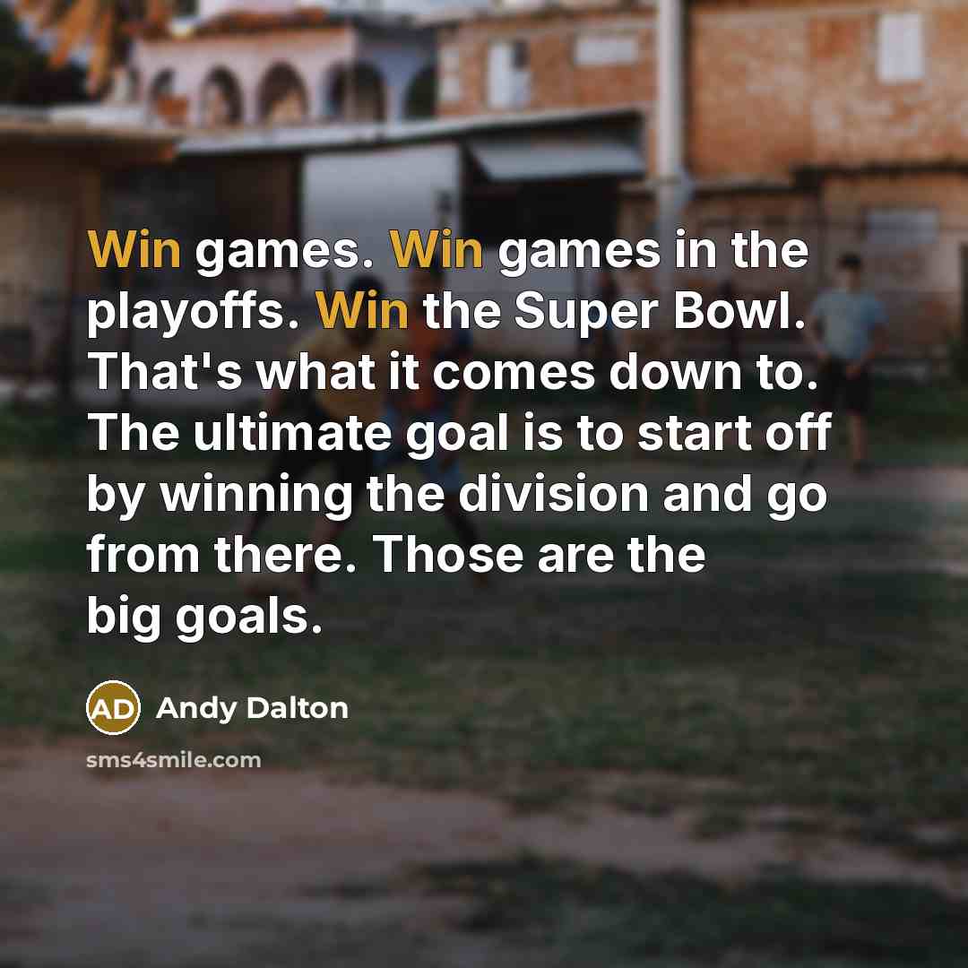 “Win games. Win games in the playoffs. Win the Super…” quote by Andy Dalton