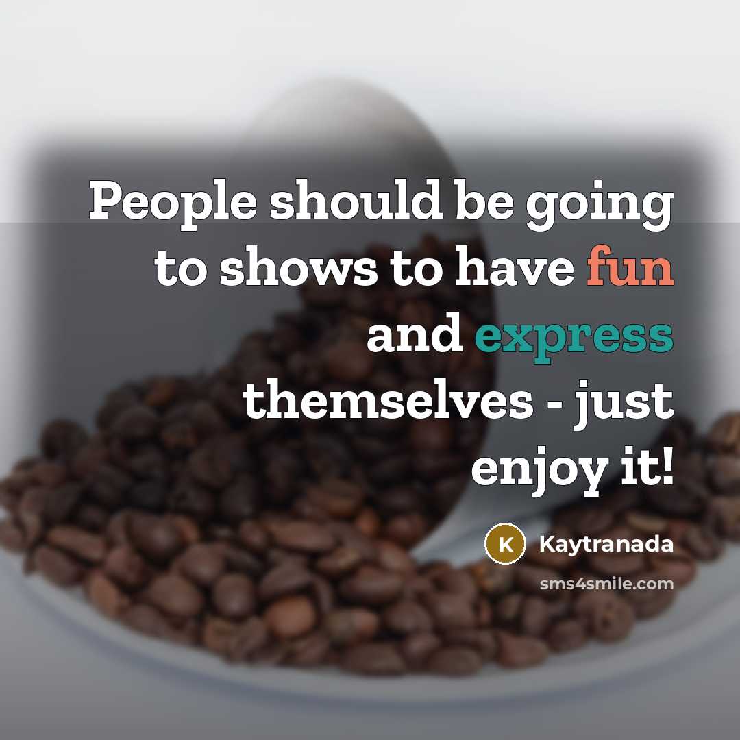 “People should be going to shows to have fun and…” quote by Kaytranada
