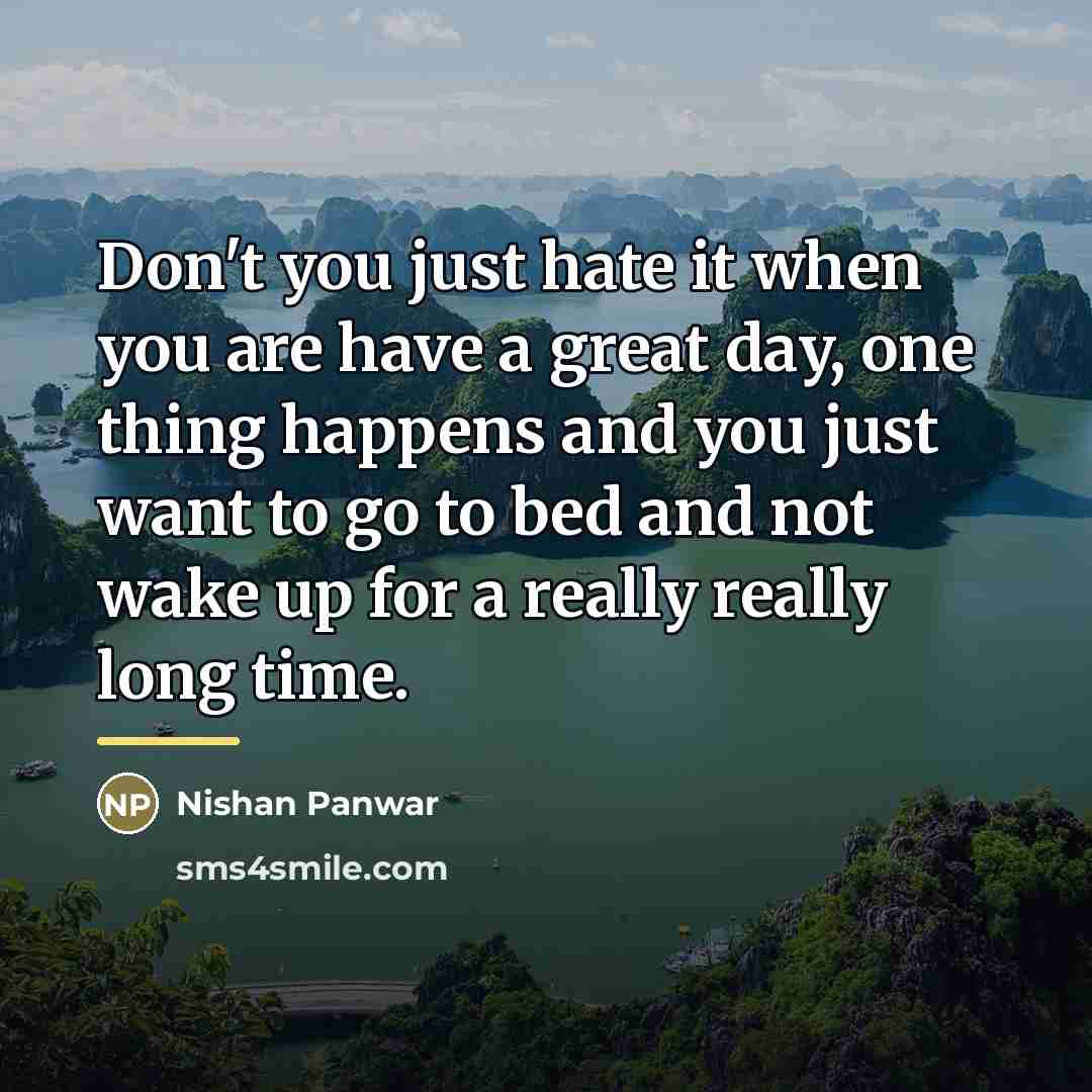 “Don't you just hate it when you are have a…” quote by Nishan Panwar