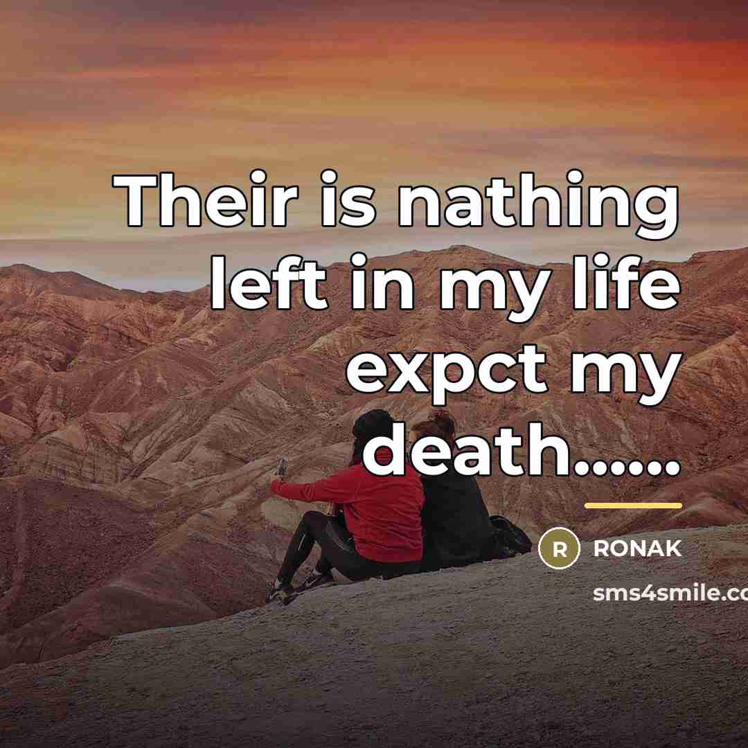 “Their is nathing left in my life expct my death......…” quote by Ronak