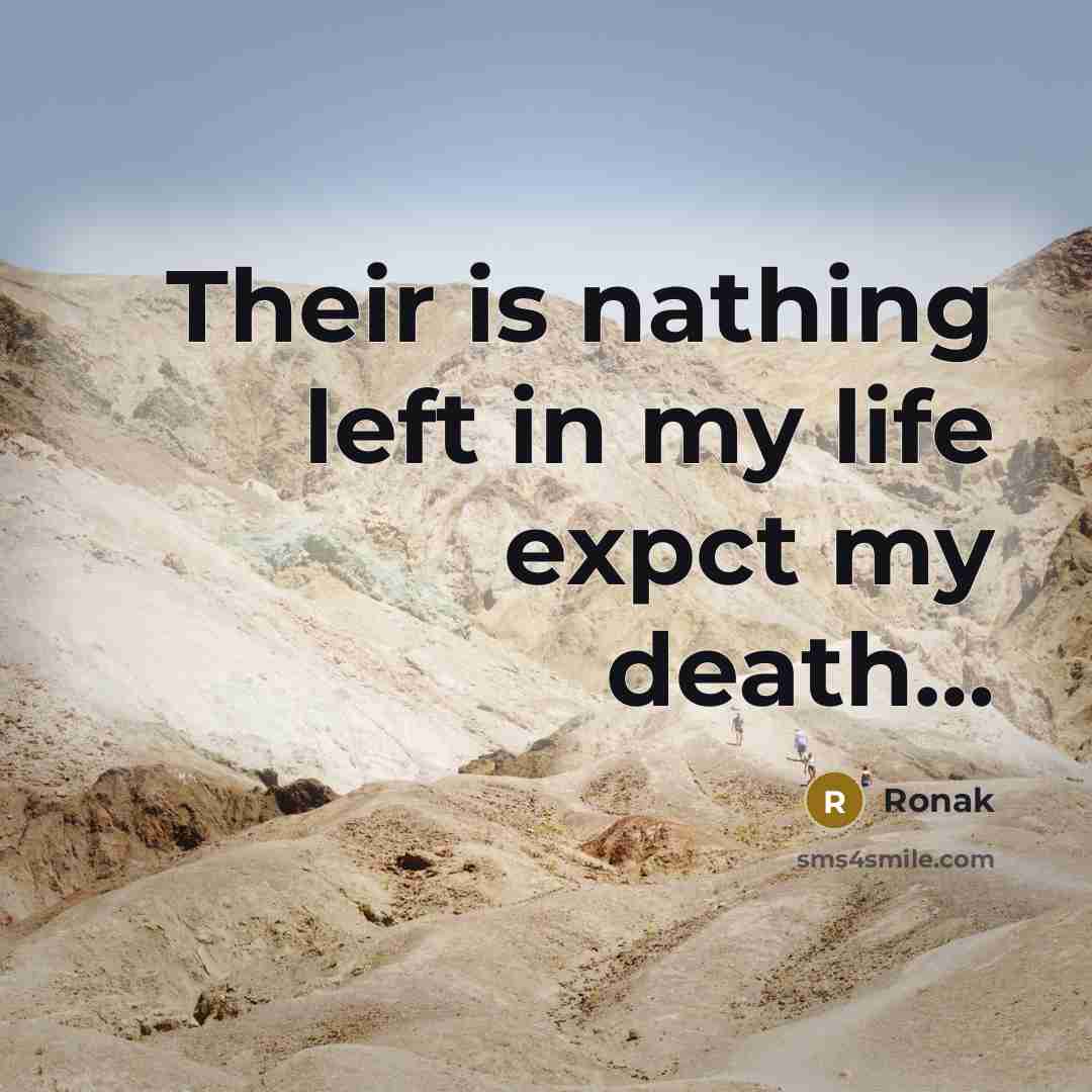 “Their is nathing left in my life expct my death…” quote by Ronak