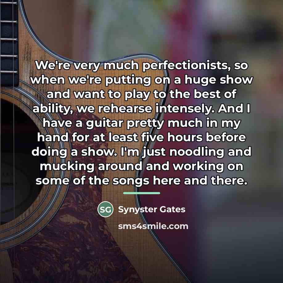 “We're very much perfectionists, so when we're putting on a…” quote by Synyster Gates