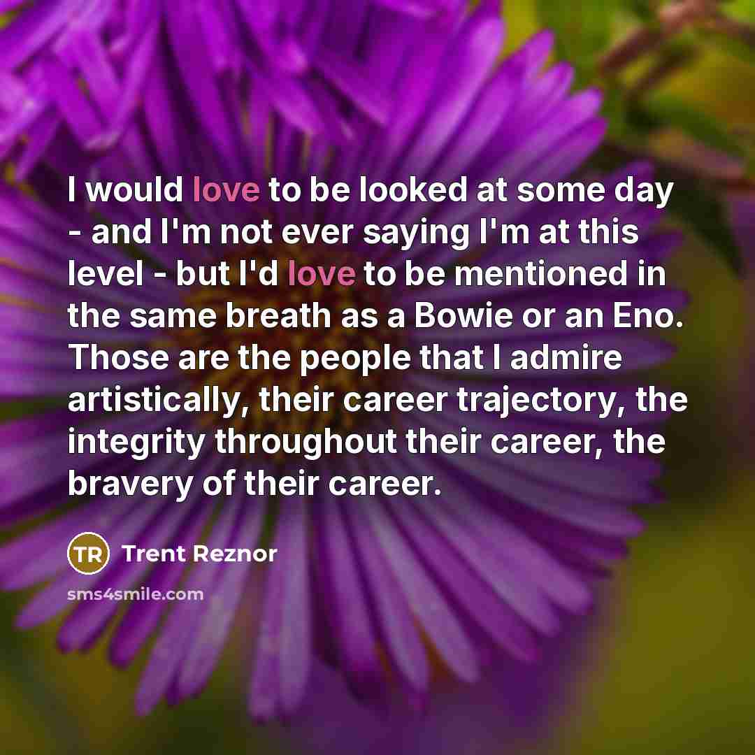 “I would love to be looked at some day -…” quote by Trent Reznor