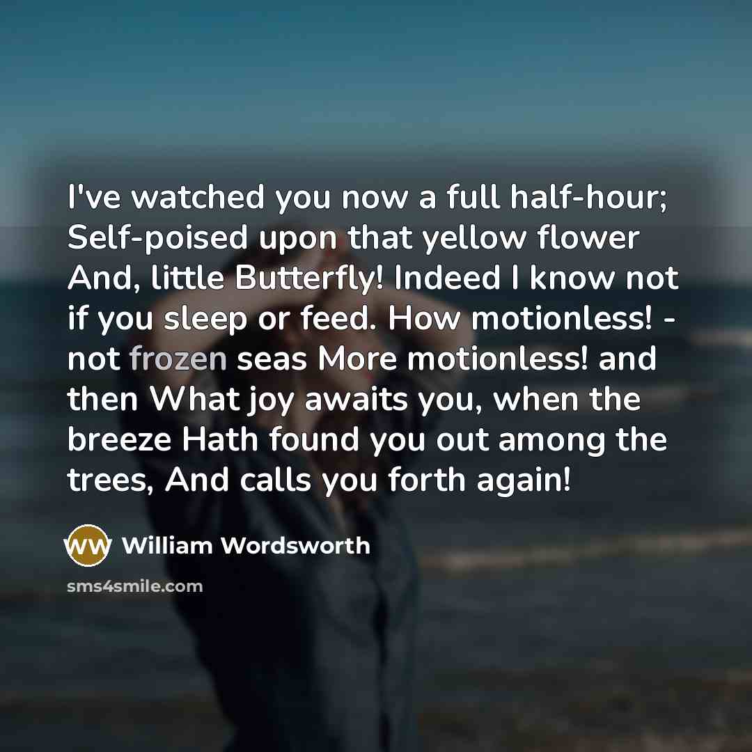 “I've watched you now a full half-hour; Self-poised upon that…” quote by William Wordsworth