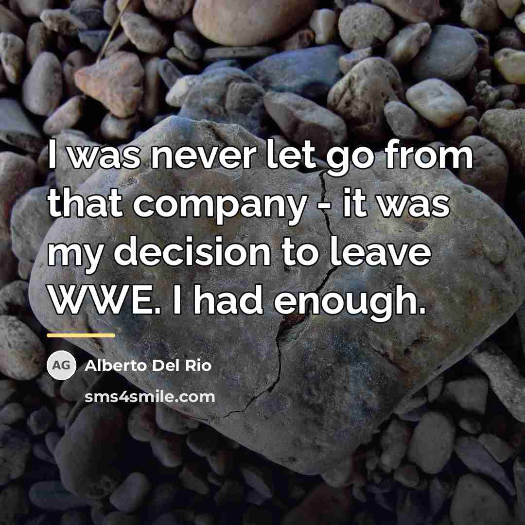 “I was never let go from that company - it…” quote by Alberto Del Rio