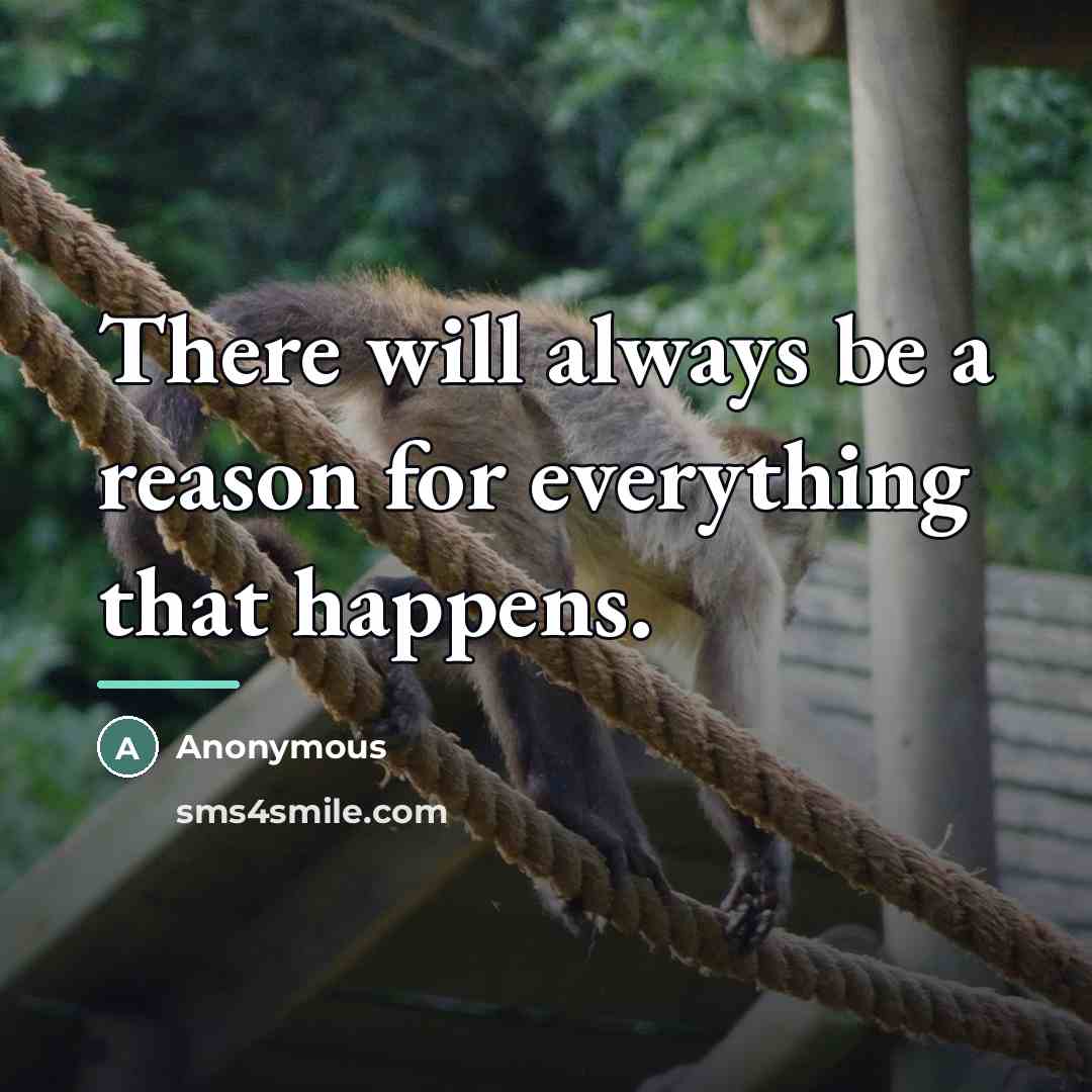 “There will always be a reason for everything that happens.…” quote by Anonymous