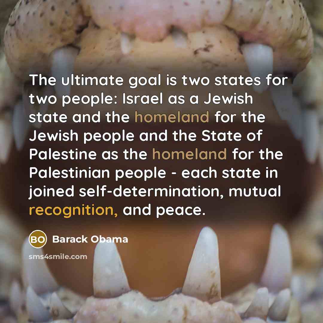 “The ultimate goal is two states for two people: Israel…” quote by Barack Obama