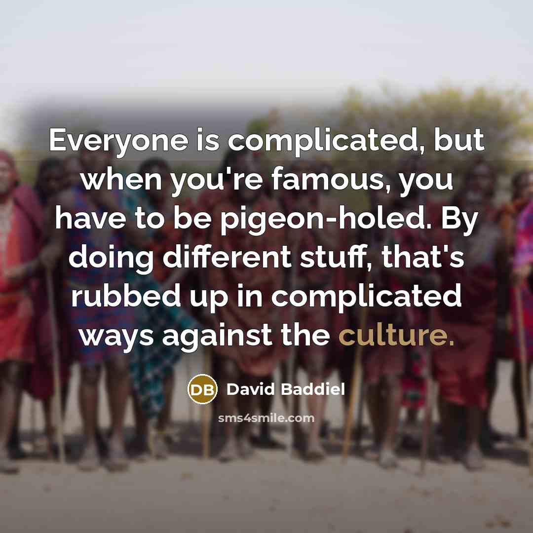 “Everyone is complicated, but when you're famous, you have to…” quote by David Baddiel