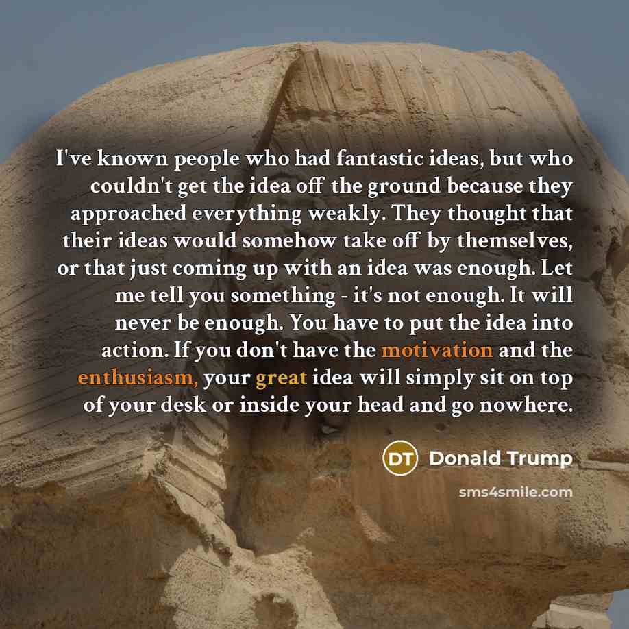 “I've known people who had fantastic ideas, but who couldn't…” quote by Donald Trump