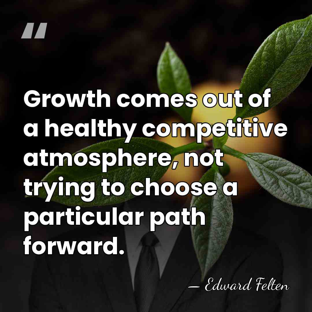 Growth comes out of a healthy competitive atmosphere, not trying to choose&hellip; - Edward Felten
