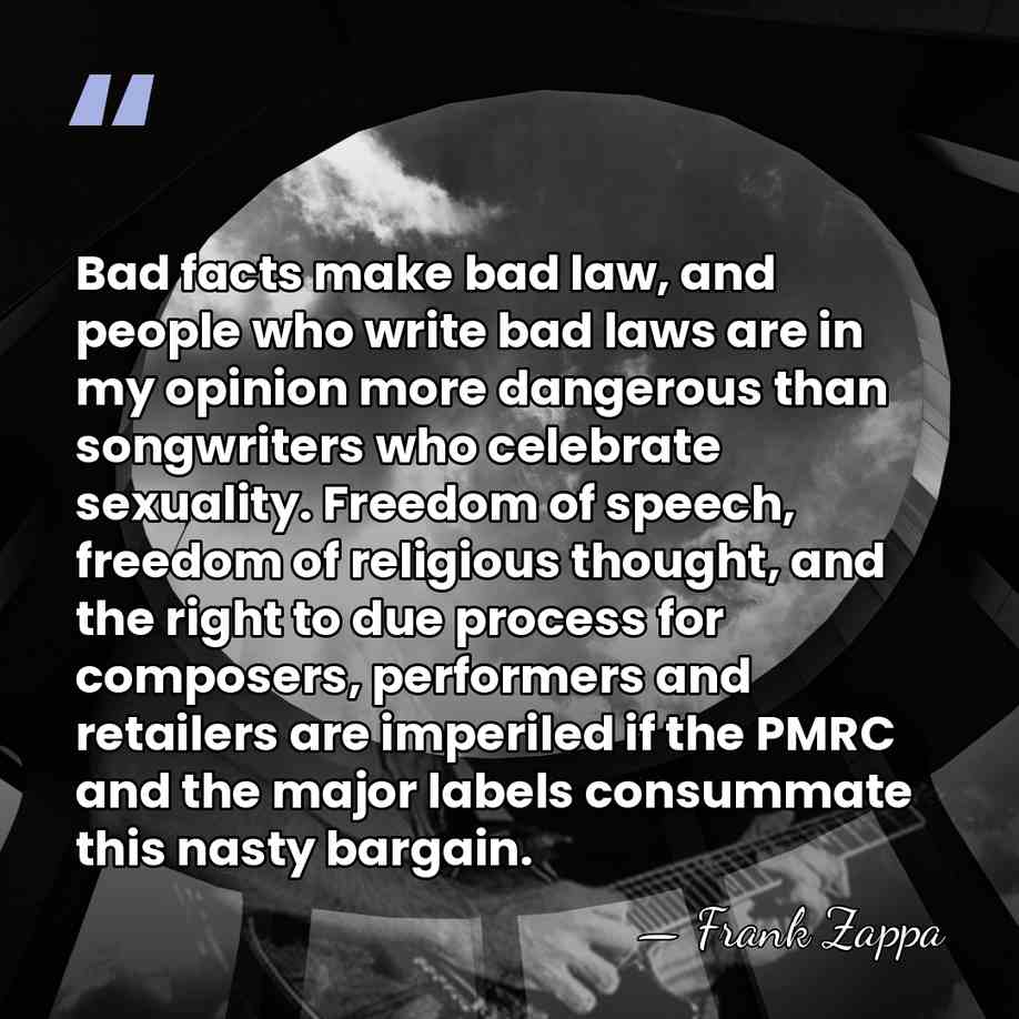Bad facts make bad law, and people who write bad laws are&hellip; - Frank Zappa